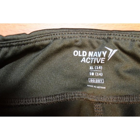Girls Old Navy Active Go-Dry Elevate High Rise Leggings XL 14 Olive Activewear - Picture 5 of 7